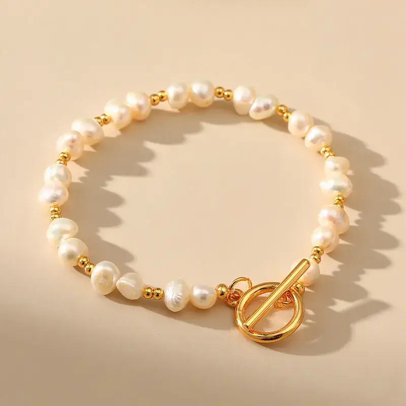 Lustrous Pearl Toggle Bracelet