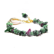 Malachite Zoïsite Shell Bracelet