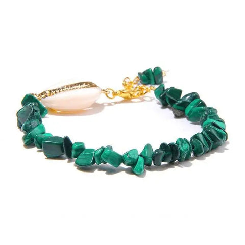 Malachite Zoïsite Shell Bracelet