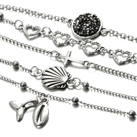 Marine Shells symbols Bracelets set