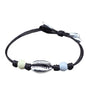 Men’s Silver Seashell Bracelet with Black Cord