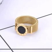 Mesh Band Shell Dial Ring