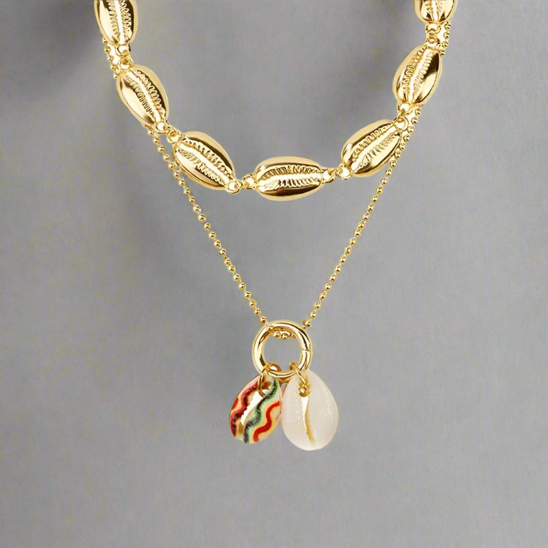 Montreal Cowries Shell Necklace_cowries gold shell necklace