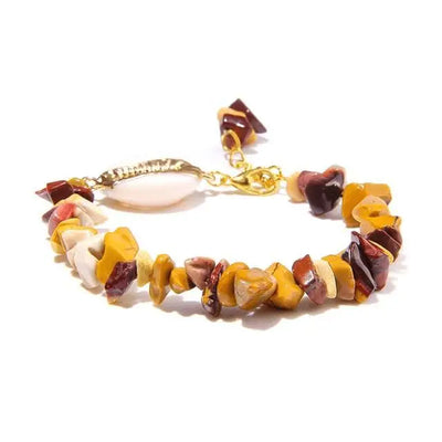 Mookaite Stone Shell Bracelet