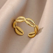 Multi Shell Gold Ring - 18k plated / United States resizable-golded cowrie ring-cowrie ring- shell ring