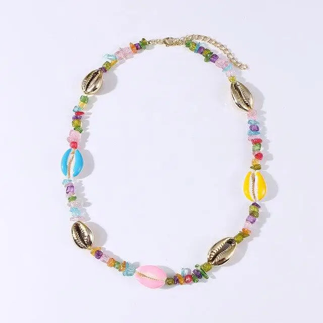 Multicolored Cowries Shell Necklace