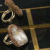 Natural Pearl Shell ring-silver shell pearl ring- sterling silver pearl ring-shell ring-shell jewelry-beach outfit ring-beach style-boho style-bohemian jewelry-wedding style ring

