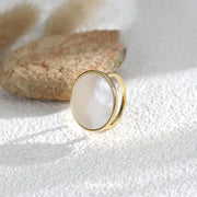 Natural Round Shell Stone ring