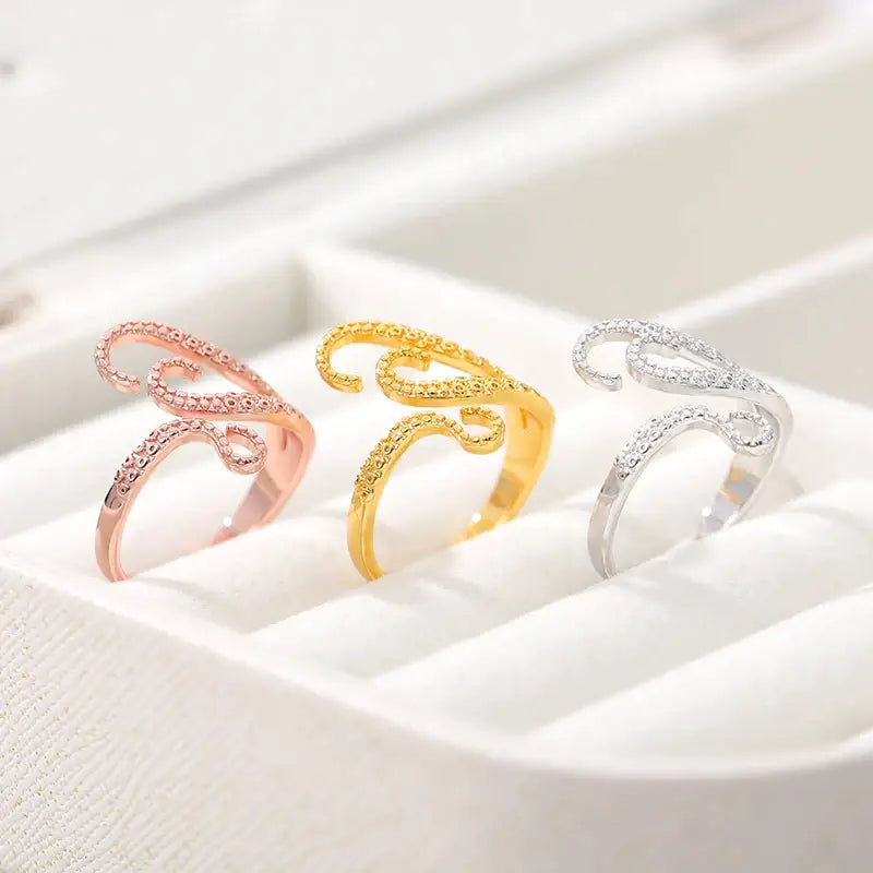 Octopus Tentacle Filigree Ring