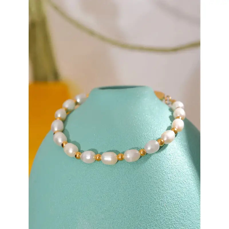 Pearl and Gold Bead Bracelet