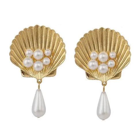 Pearl and Scallop Shell Earrings