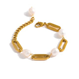 pearl-link-chain-bracelet-Pearl bracelet-shell bracelet-shell jewelry-boho chic jewelry-boho chic style