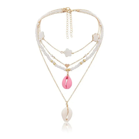 Pink and White Shell Necklace