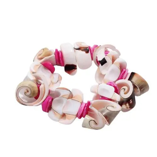 Pink White Seashell Bracelet