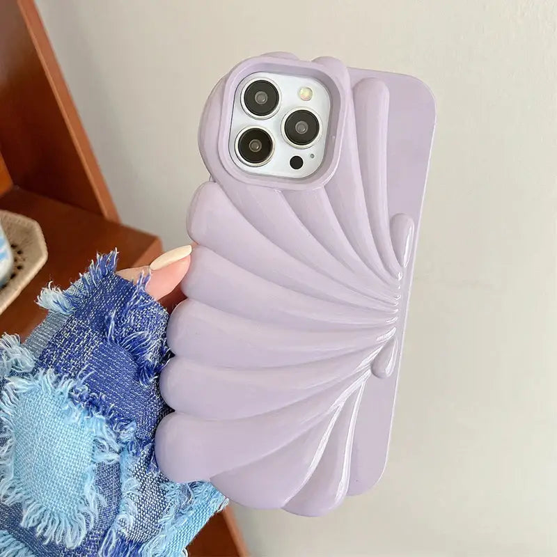 Purple Seashell Glossy iPhone Case
