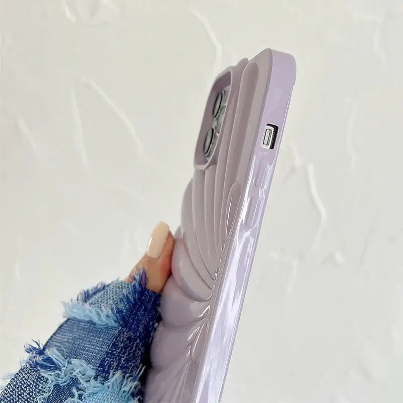 Purple Seashell Glossy iPhone Case
