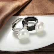 Radiant Pearl Groove Ring