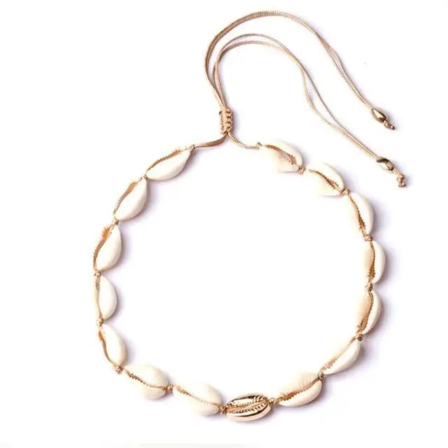 Real Cowrie Shell Choker Necklace