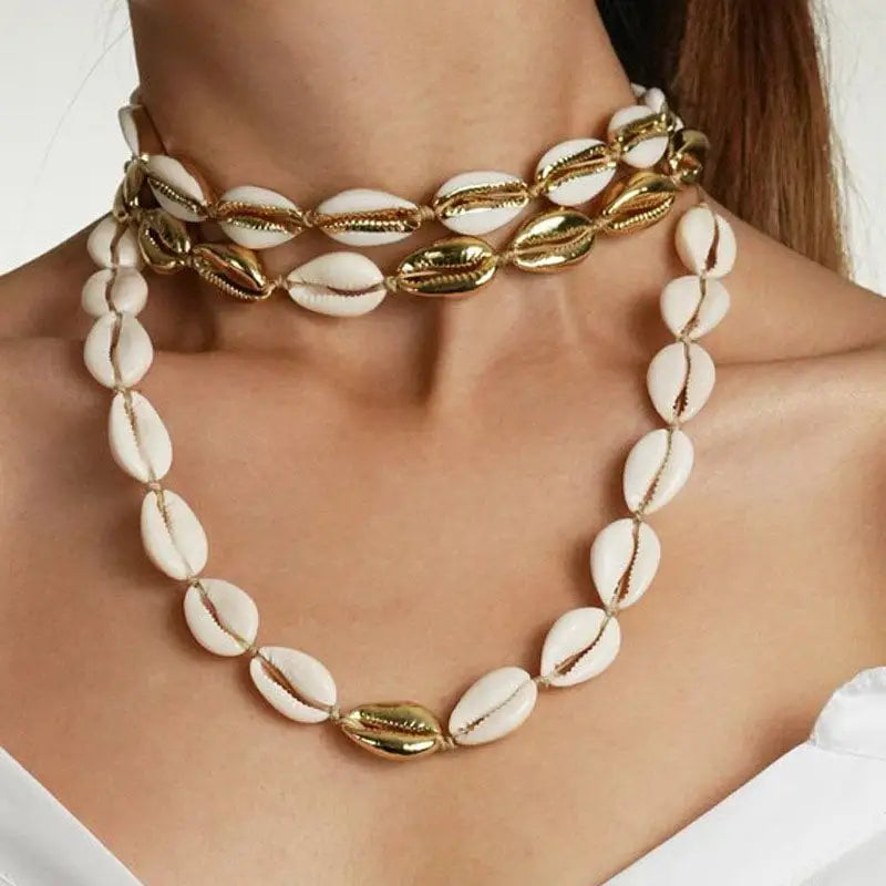 Real Cowrie Shell Choker Necklace