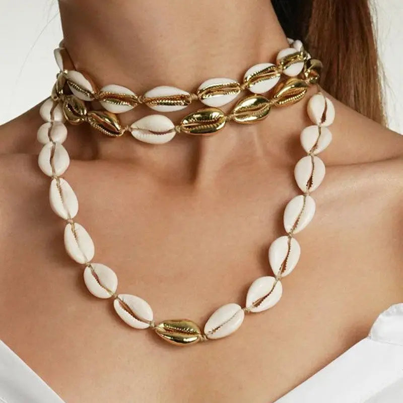 Real Cowrie Shell Choker Necklace ShellVibe