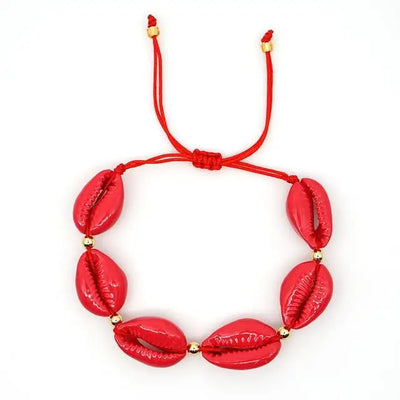 Red Cowrie Shell Bracelet