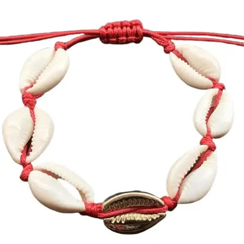 Red Shell Bracelet - Gold