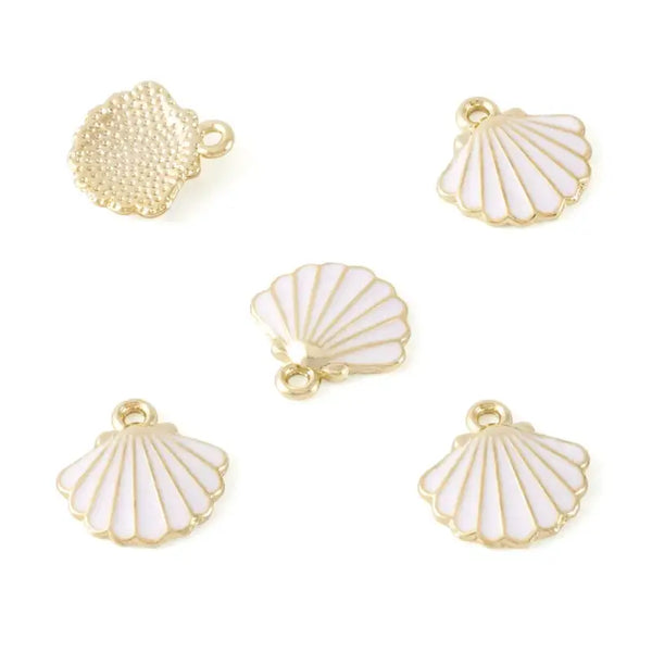 Scallop Shell Charms--Shell Charms-shell jewelry-shell pendants-boho chic style-bohemian jewelry-beach outfit jewelry