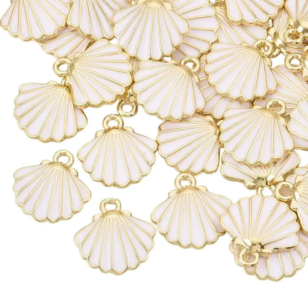 Scallop Shell Charms--Shell Charms-shell jewelry-shell pendants-boho chic style-bohemian jewelry-beach outfit jewelry