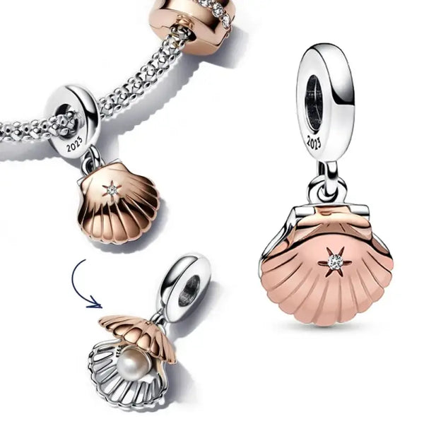 -Shell Charms-shell jewelry-shell pendants-boho chic style-bohemian jewelry-beach outfit jewelry 
