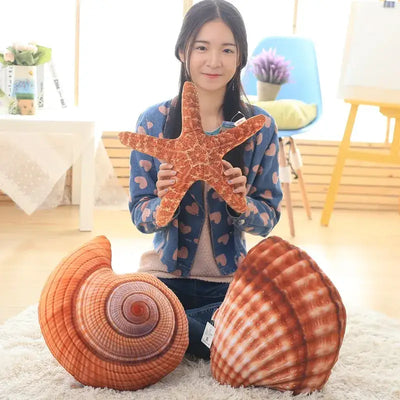 Sea Shell Starfish Conch Pillow