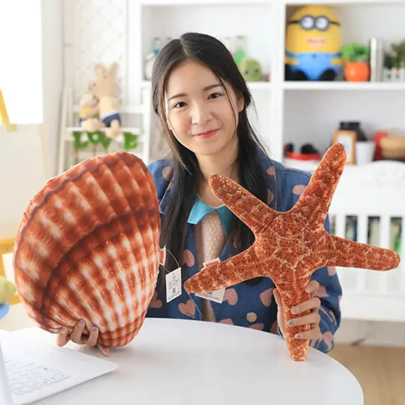 Sea Shell Starfish Conch Pillow