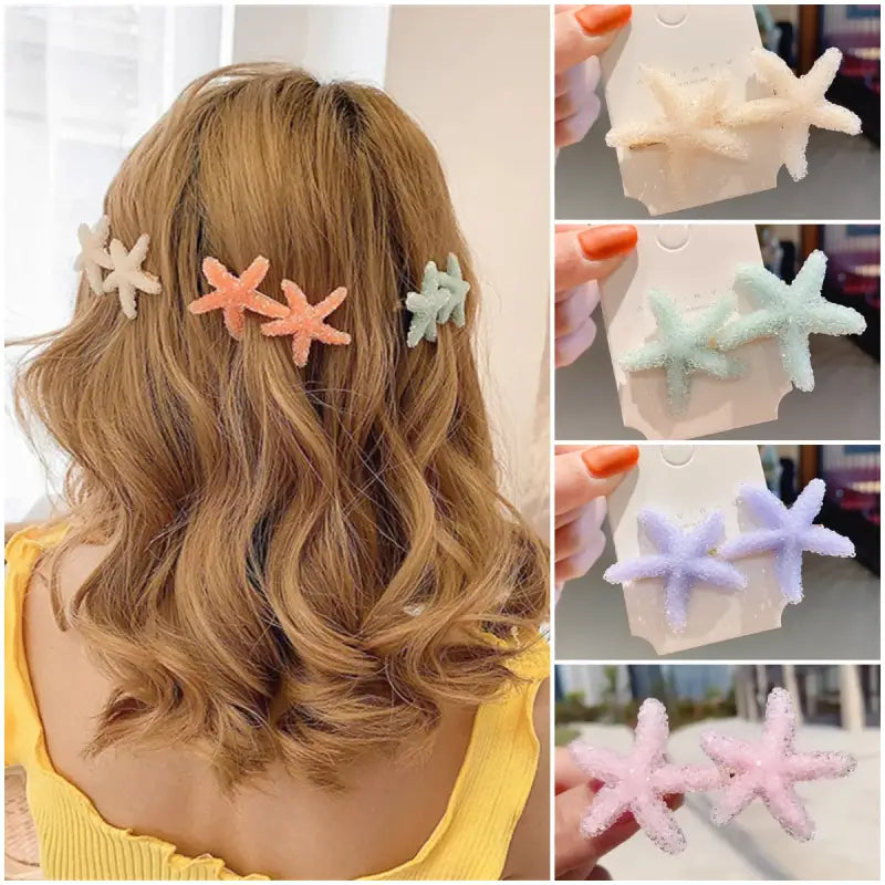 Sea Star Shell Hair Clips