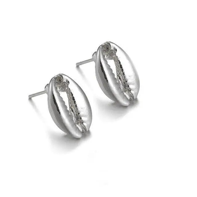 Silver Cowrie Earrings