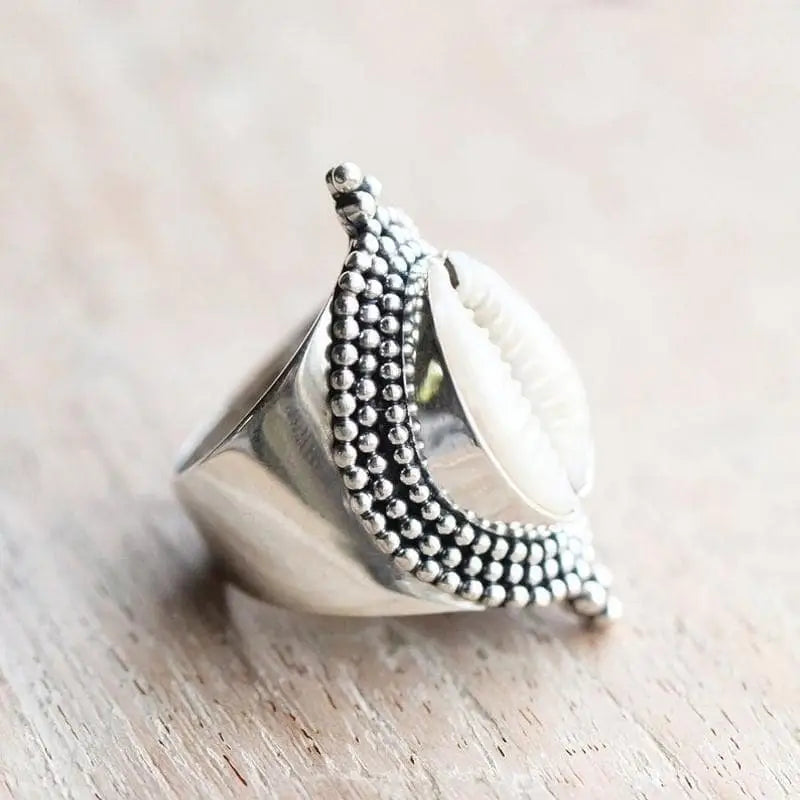 Silver Cowrie Ring - 6