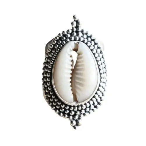 Silver Cowrie Ring