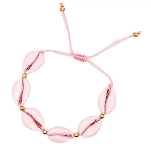 Soft Pink Seashell Bracelet with Cord