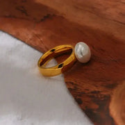 Spherical Pearl Solitaire Ring