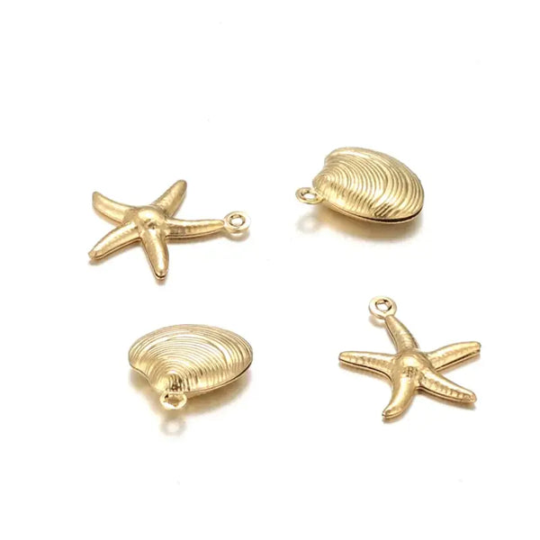 Stainless Shell Charms-shell jewelry-shell pendants-boho chic style-bohemian jewelry-beach outfit jewelry 