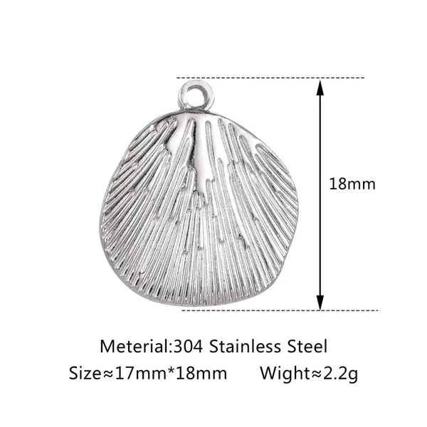 Stainless Steel Shell Charms-Shell Charms-shell jewelry-shell pendants-boho chic style-bohemian jewelry-beach outfit jewelry 
