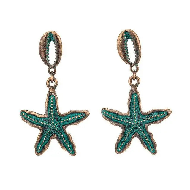 Starfish and Cowrie Earrings