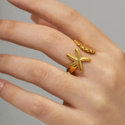 Starfish & Shell Duo Ring