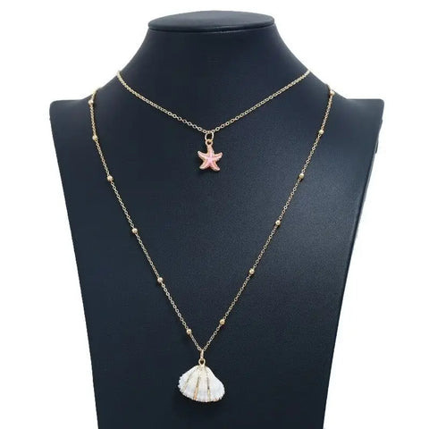 Starfish Shell Pendant Necklace