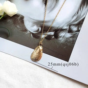 Steel Chain Shell Pendant Necklace