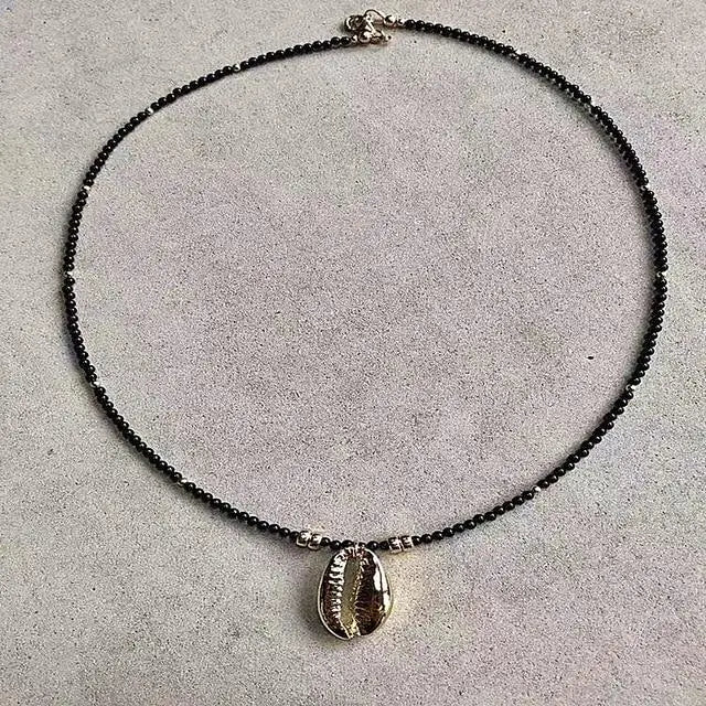 Stormy Cowrie Long Necklace