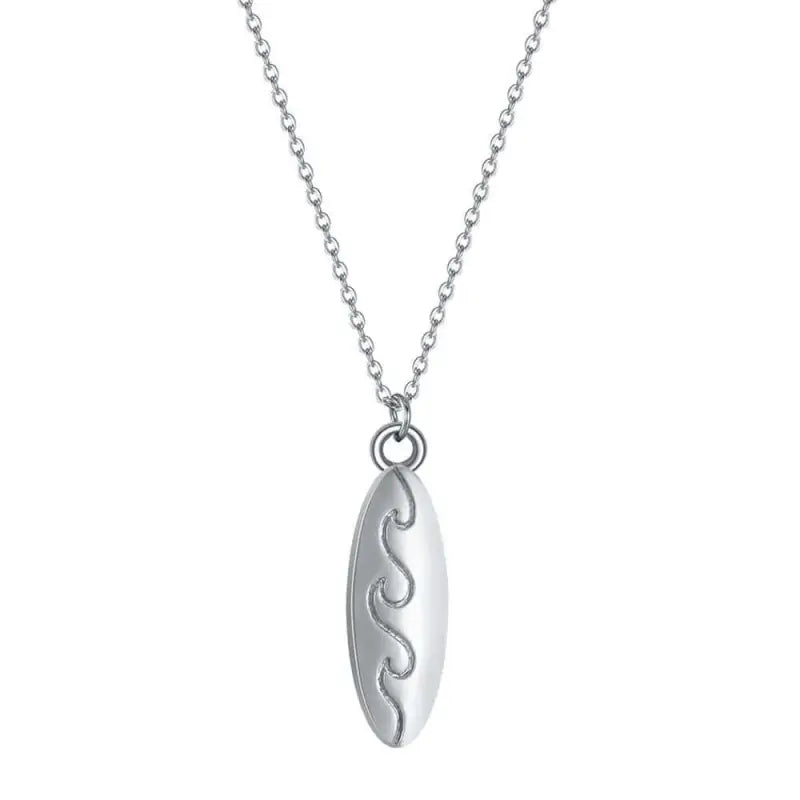 Surfboard Necklace - Silver