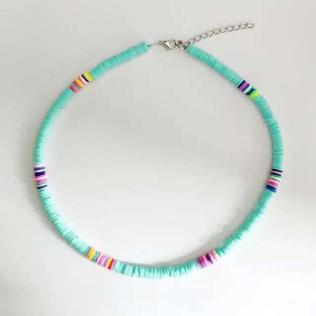 Surfer Heishi Necklace - Turquoise