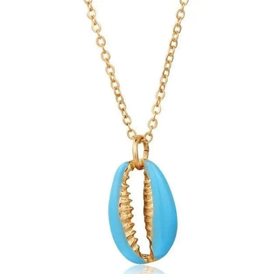 Turquoise Cowrie Shell Necklace