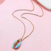 Turquoise Cowrie Shell Necklace