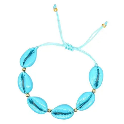 Turquoise Seashell Bracelet with Cord