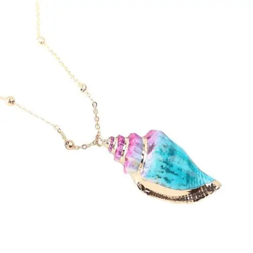 Turquoise Shell Pendant Necklace